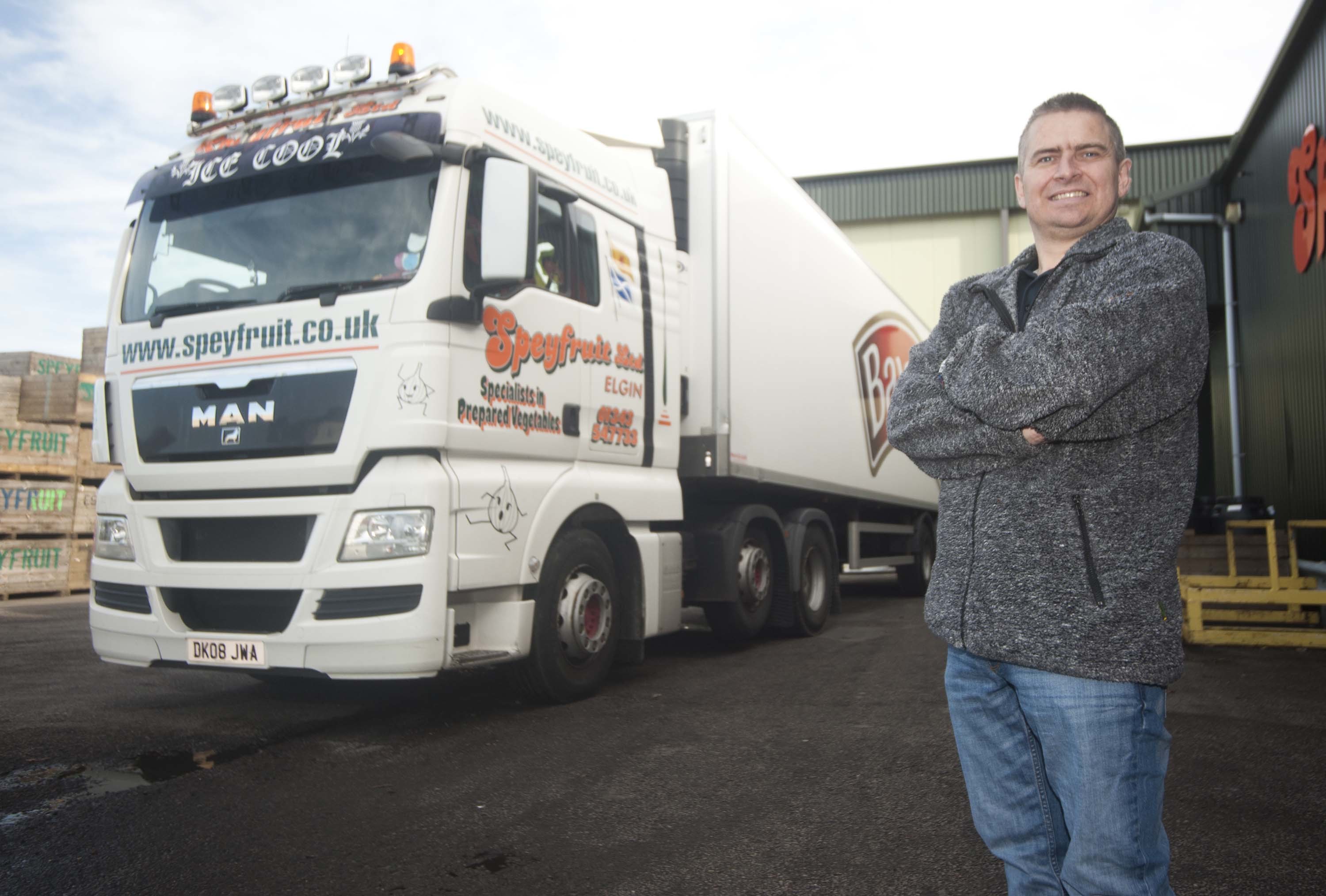 Richard Heaney has returned to work at Speyfruit in Elgin, as an HGV driver following a heart transplant last year.