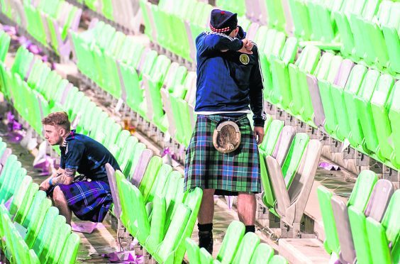 Scotland fans at full-time