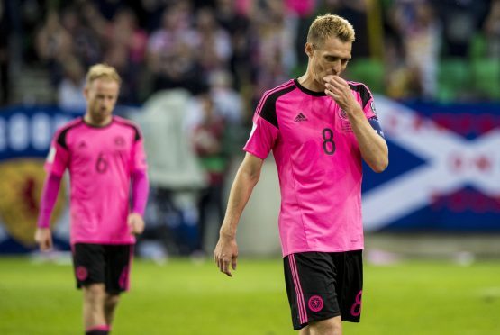 Dejection for Scotland captain Darren Fletcher at full-time