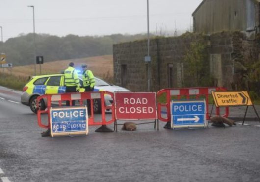 Police closed the A947 Newmachar to Oldmeldrum road following the incident.