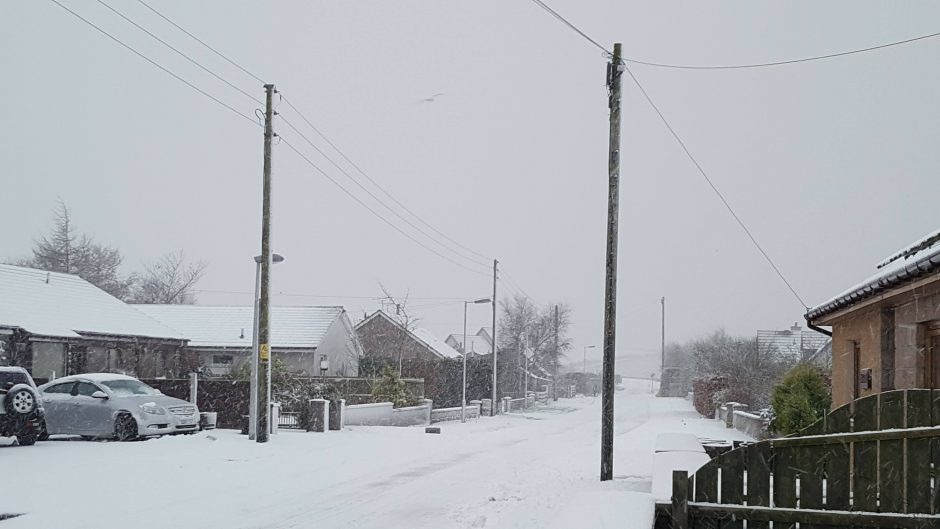 Residents woke up to a blanket of snow in St Katherines, near Fyvie