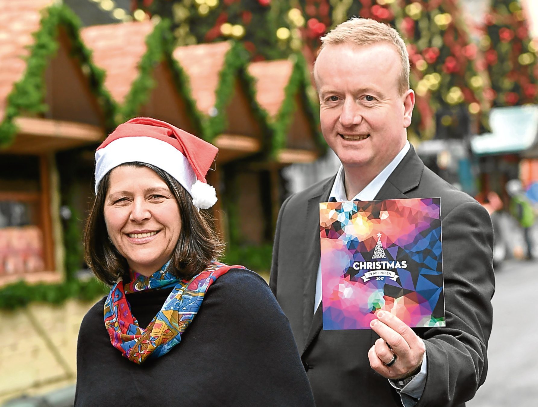 Official launch of Aberdeen's Christmas Village, which opens this Friday, with Councillor Marie Boulton and Adrian Watson of Aberdeen Inspired.    
Picture and video by Kami Thomson