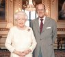 Queen Elizabeth II and the Duke of Edinburgh by British photographer Matt Holyoak, taken in the White Drawing Room at Windsor Castle in early November, in celebration of their platinum wedding anniversary on November 20.