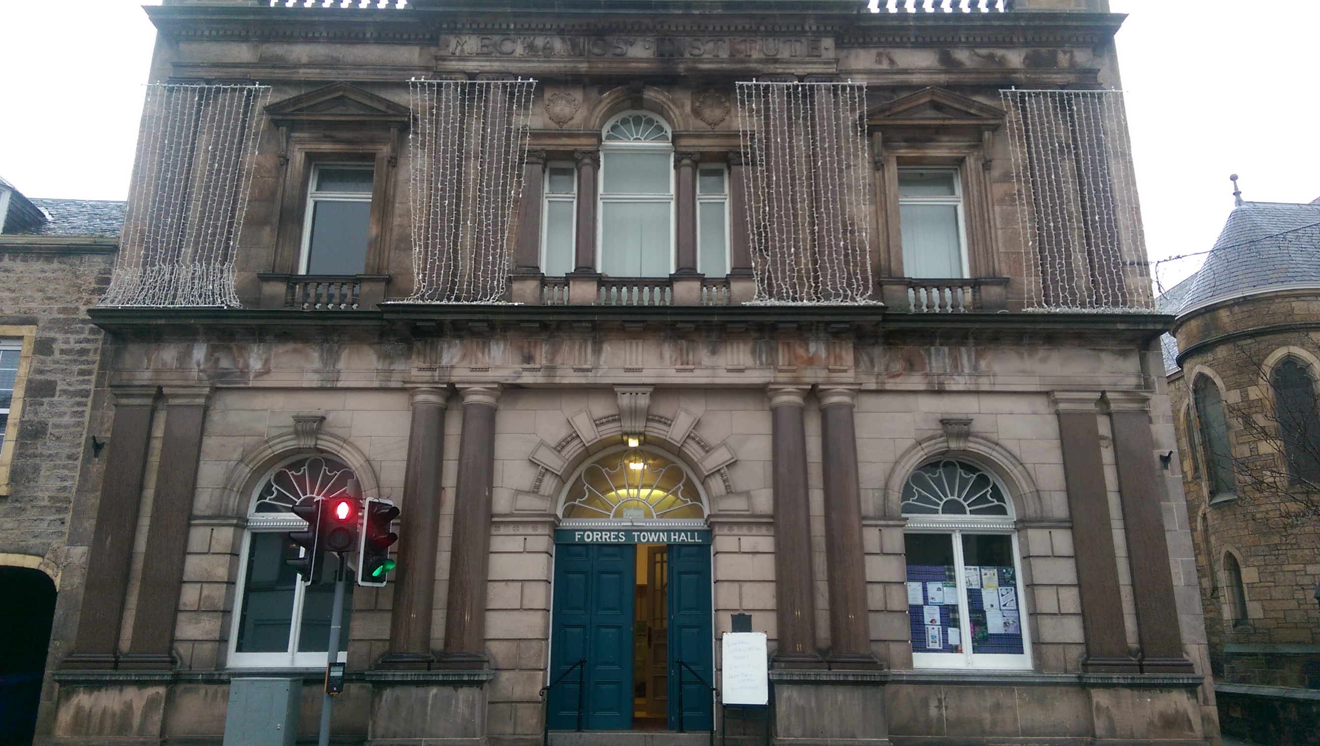 Forres Town Hall has stood on the High Street since the mid 19th Century.