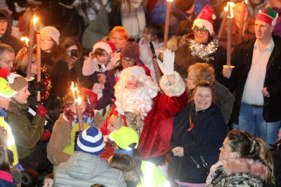 Inverness Christmas Lights switch on.