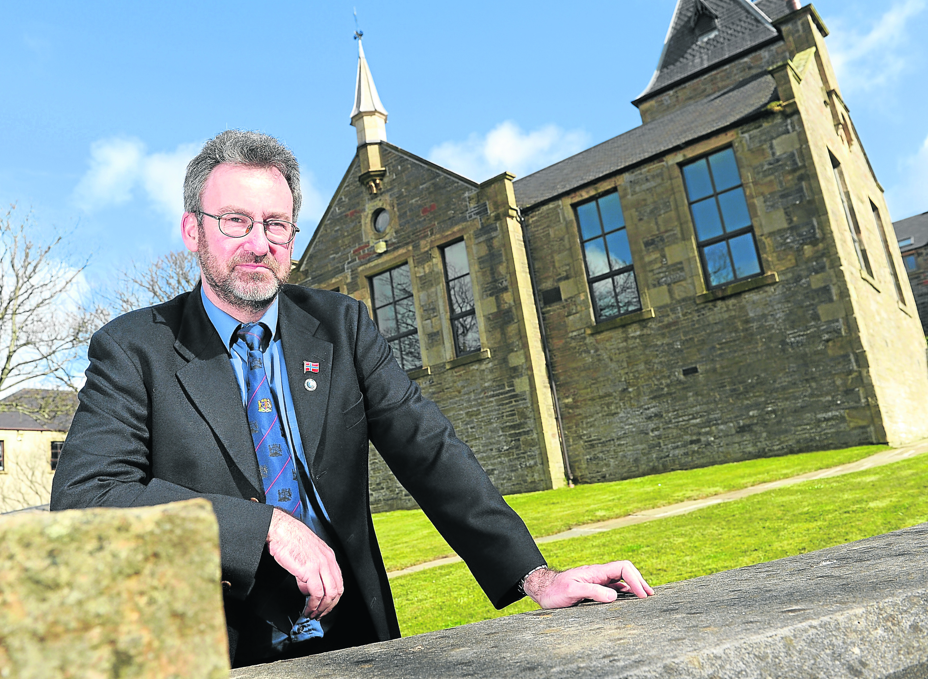 Picture by SANDY Steven Heddle, Convener of Orkney Islands Council outside the council's headquarters in Kirkwall, Orkney