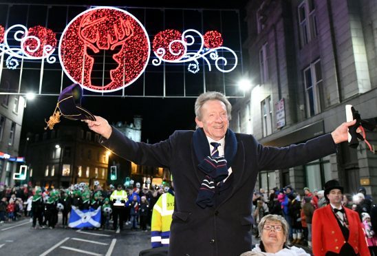 Denis Law enjoys himself in his home city.       
Pic: Kami Thomson