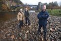Nobody knows who owns the bridge over the River Spey at Craigellachie. Pictured: Campbell Croy chairman of Friends of Craigellachie Bridge, Richard Lochhead MSP and Jock Anderson committee member Friends of Craigellachie Bridge.