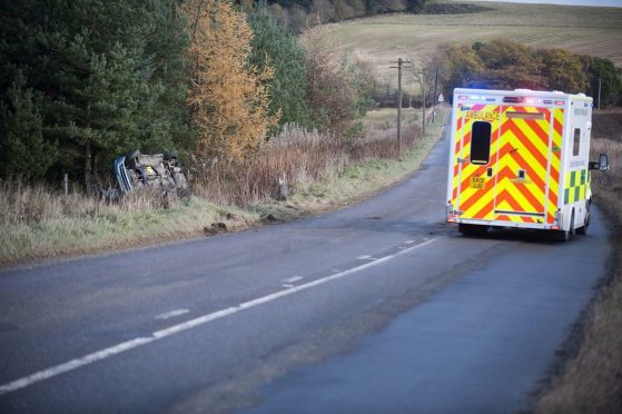 The accident on the A97  Huntly to Aberchirder Road.