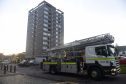 Pictured are firefighers at the scene of a fire at Davidson House, Hazlehead, Aberdeen.
Picture by Darrell Benns.