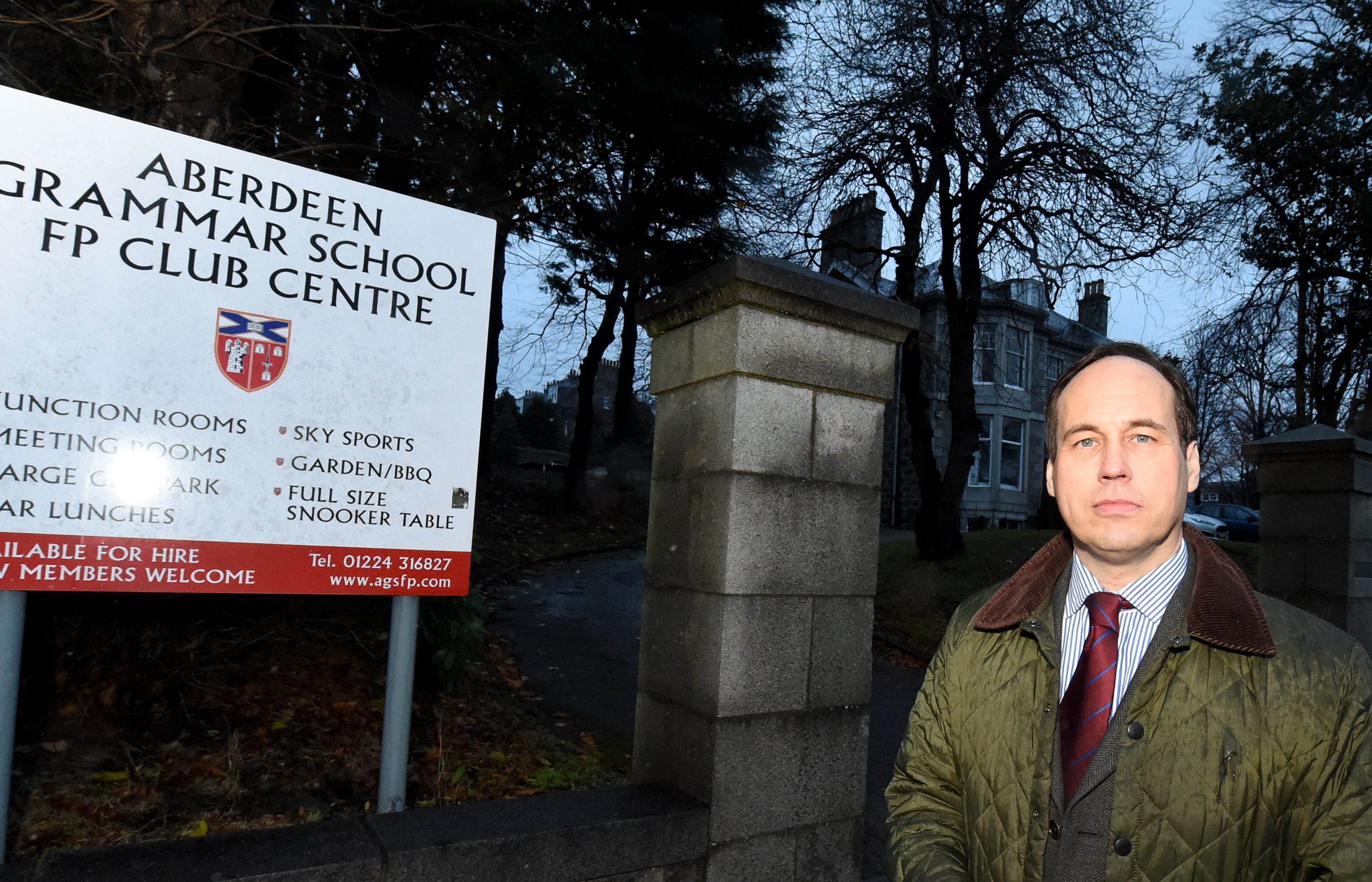 Due to close is the Aberdeen Grammar school FP club centre, Queen's Road, Aberdeen. In the picture is councillor, Martin Greig. 
Picture by Jim Irvine