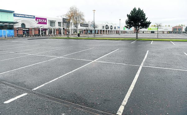 An almost deserted Inverness Business and Retail Park. Pic by Sandy McCook.