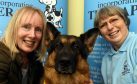 From left to right, Rona Meldrum, Bruno the dog and Fiona Watts from Therapet. 

Picture by Jim Irvine