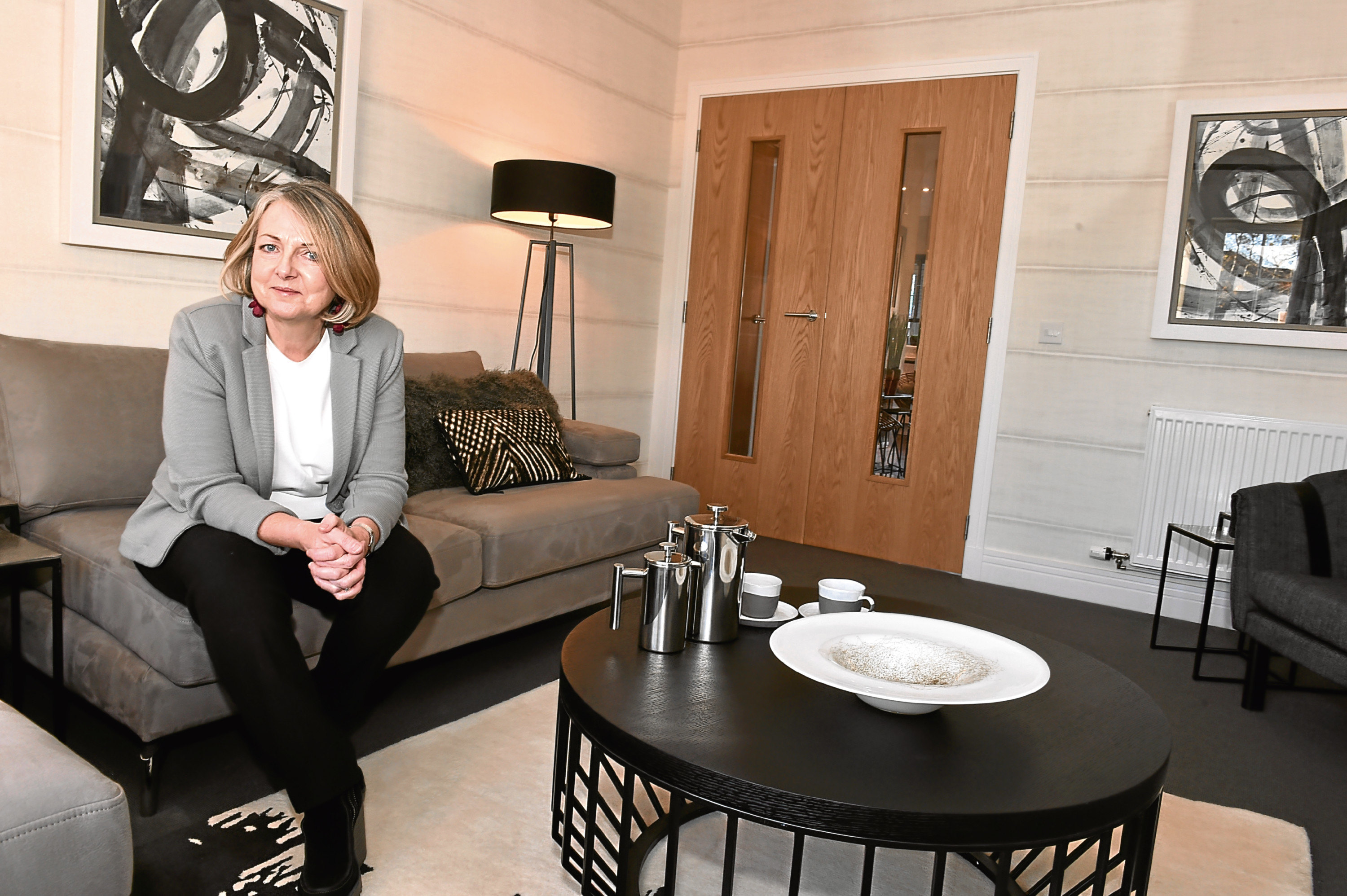 CALA have launched a new show home at Grandhome, off Whitestripes Avenue, Bridge of Don, Aberdeen. Pictured is interior designer Eileen Kesson.
Picture by COLIN RENNIE  November 16, 2017.