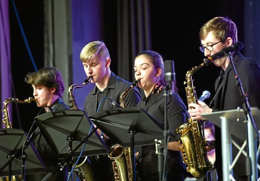The Aberdeen Youth Jazz Band at the opening ceremony of the Aberdeen International Youth Festival (AIYF) 2017 at the Beach Ballroom, Aberdeen.
