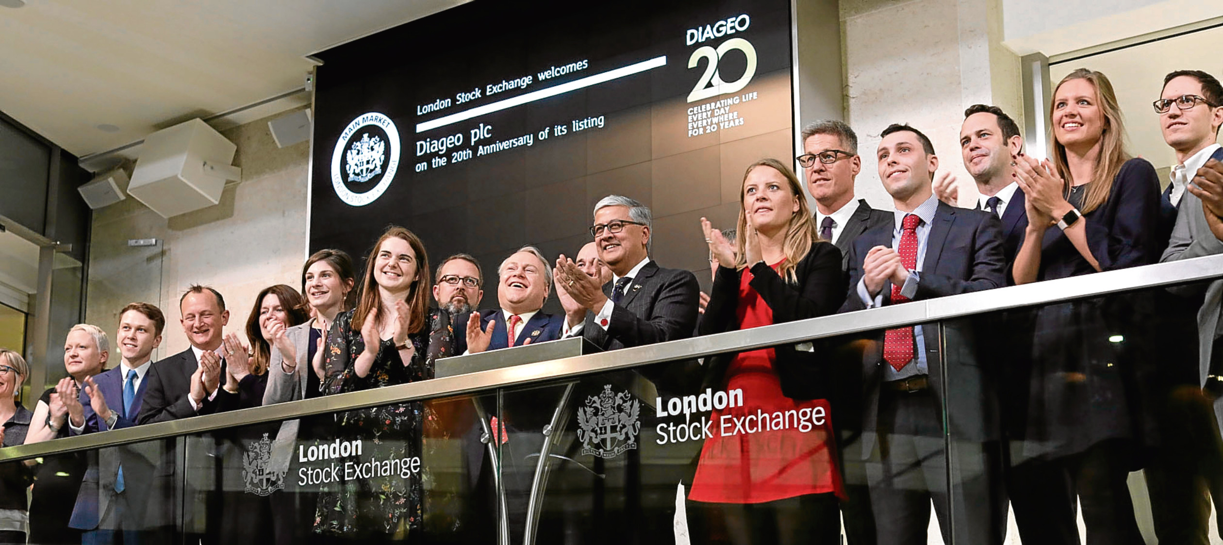 Diageo chief executive Ivan Menezes opens  the market at the London Stock Exchange