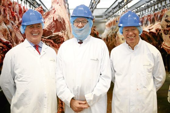 Quality Meat Scotland chief executive Alan Clarke, Mike Russell and Grant Moir from AK Stoddart