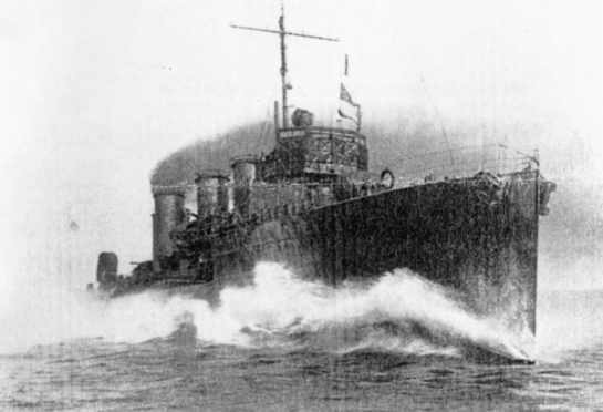 HMS Opal. Picture courtesy of Orkney Library and Archive.