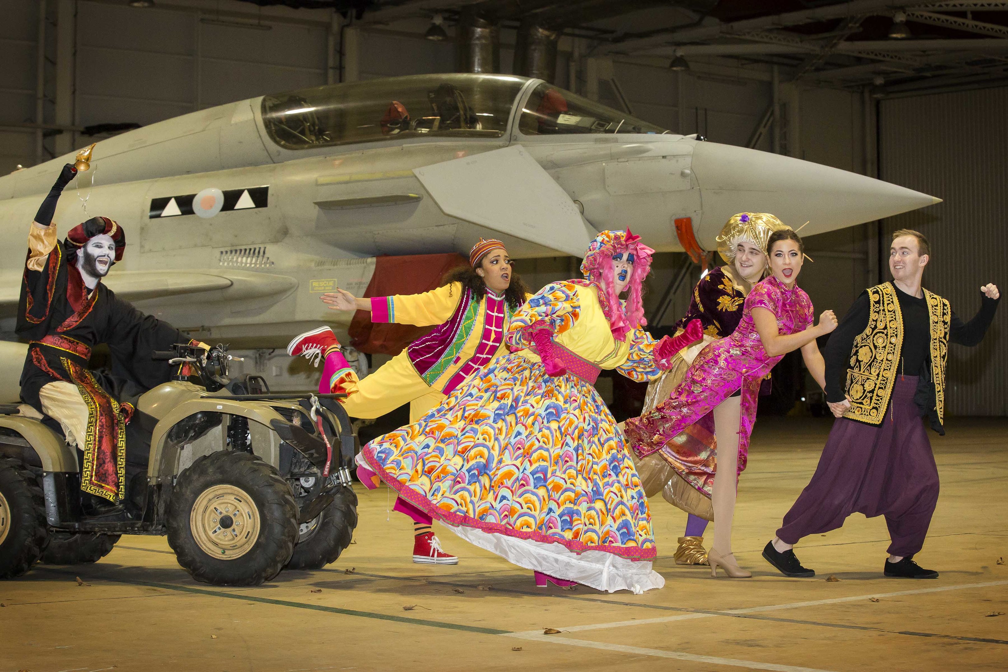Stars from the British Forces Foundation's panto bus appeared at RAF Lossiemouth.