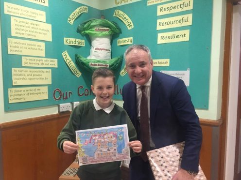 Lewis Mackenzie and Richard Lochhead at Applegrove Primary School.