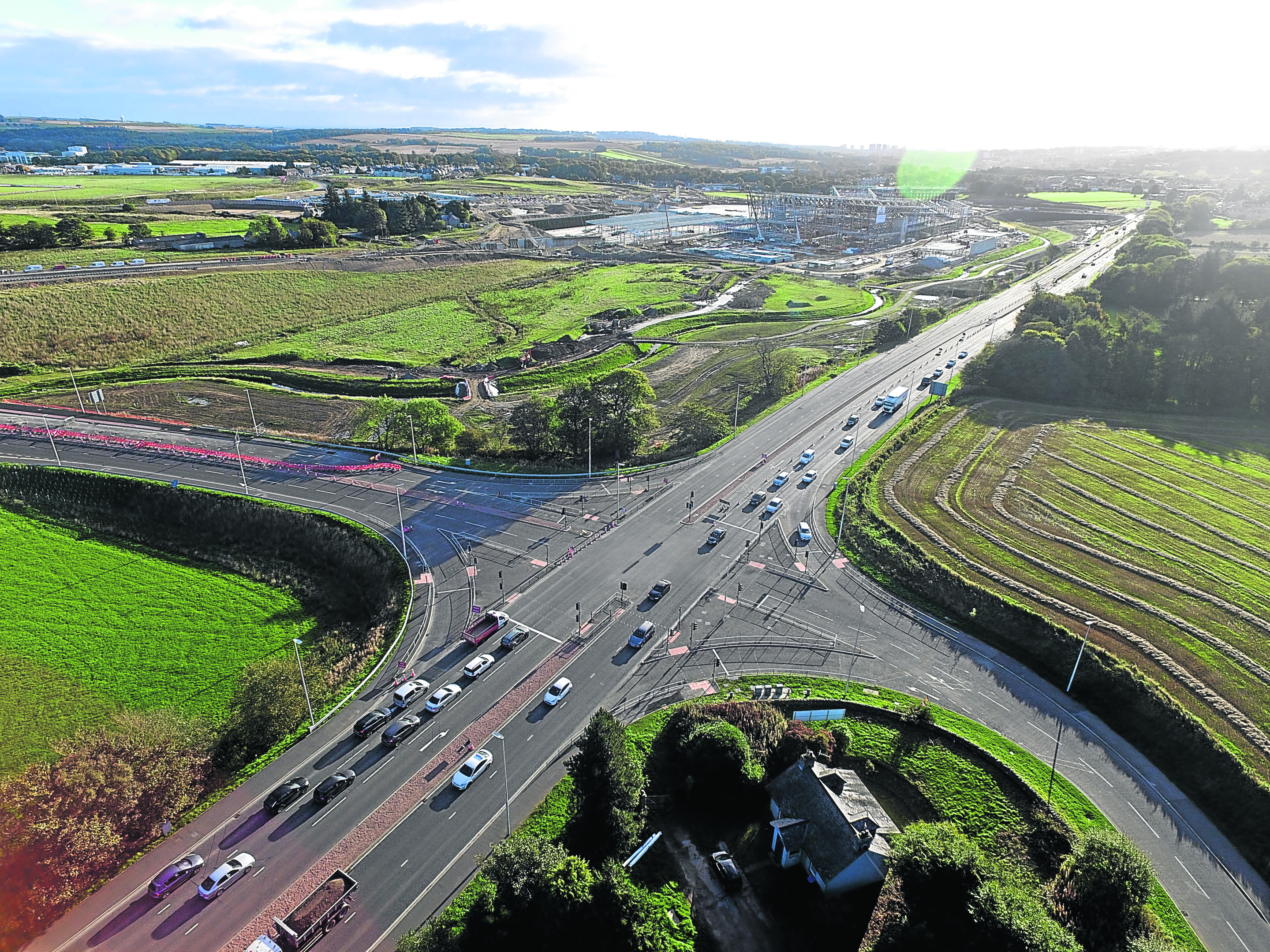 Locator the A96 Inverurie Road junction of Dyce Drive.

Drone image by Kenny Elrick