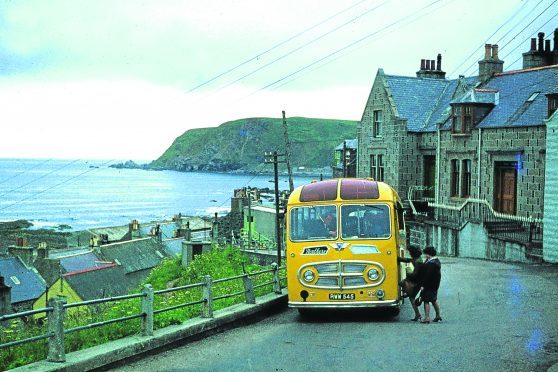 Picture from "The Buses of North East Scotland" shows children boarding at Gardenstown to take them to Banff Academy

Collected by John Sinclair
