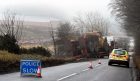 A lorry off the B979 Stonehaven to Aberdeen, Netherly Road, near Stonehaven. Picture by Jim Irvine