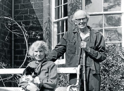 R - L John Lorne Campbell and his wife Margaret Fay Shaw pictured in 1989.
