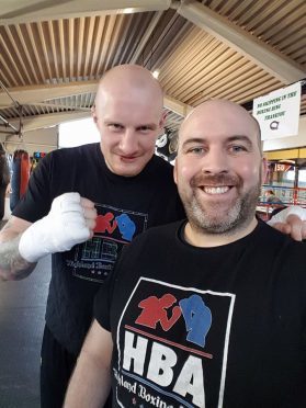 Liam Foy (right) with Gary Cornish at the Derry Mathews Gym in Liverpool last week.