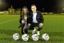 Pictured are from left, Tiffani Bruce and Fraserburgh United FC forward Paul Campbell.