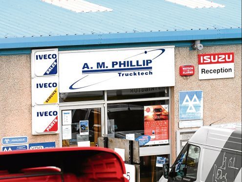 General view of the A.M Philip garage yard in Aberdeen.