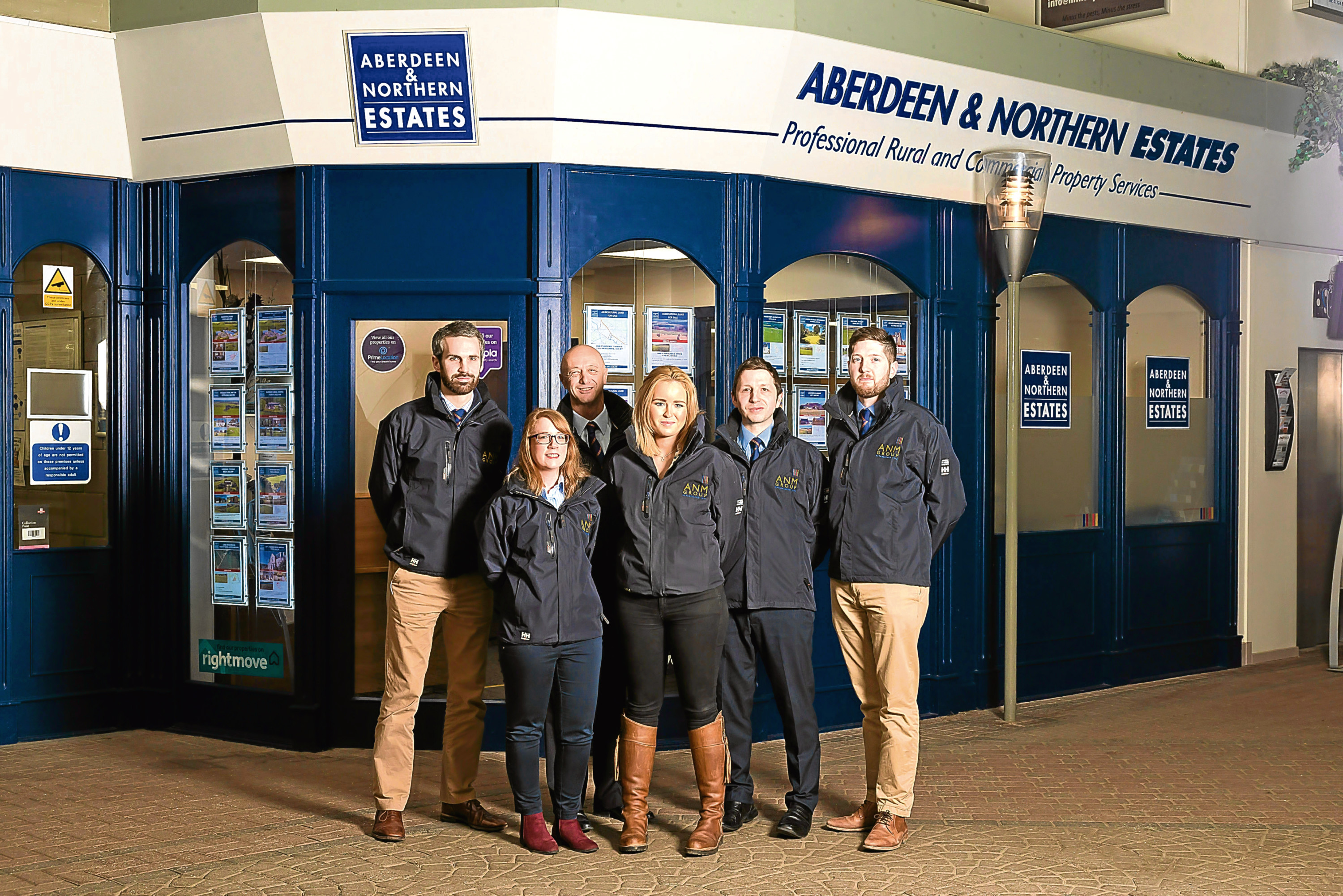 James Craig, Aileen Law, Les Reid, Cara Thomson, James Presly and Andrew MacEwan from Aberdeen and Northern Estates, ANM Group