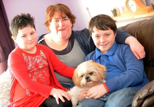 The Sclater family, Abbie, mum Elaine, Harvey the Dog and brother Cameron.