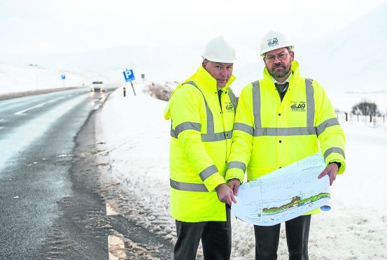 Project managers Murdo Thomson, left (Dalwhinnie to Crubenmore project) and Ross Gray (Glen Garry to Dalwhinnie project manager right). Picture by Jason Hedges.