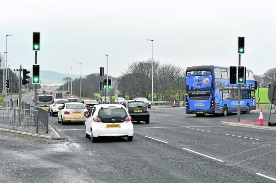 Roadworks will be in place between Dyce Drive and the new roundabout at Aberdeen Airport.
Picture by Colin Rennie