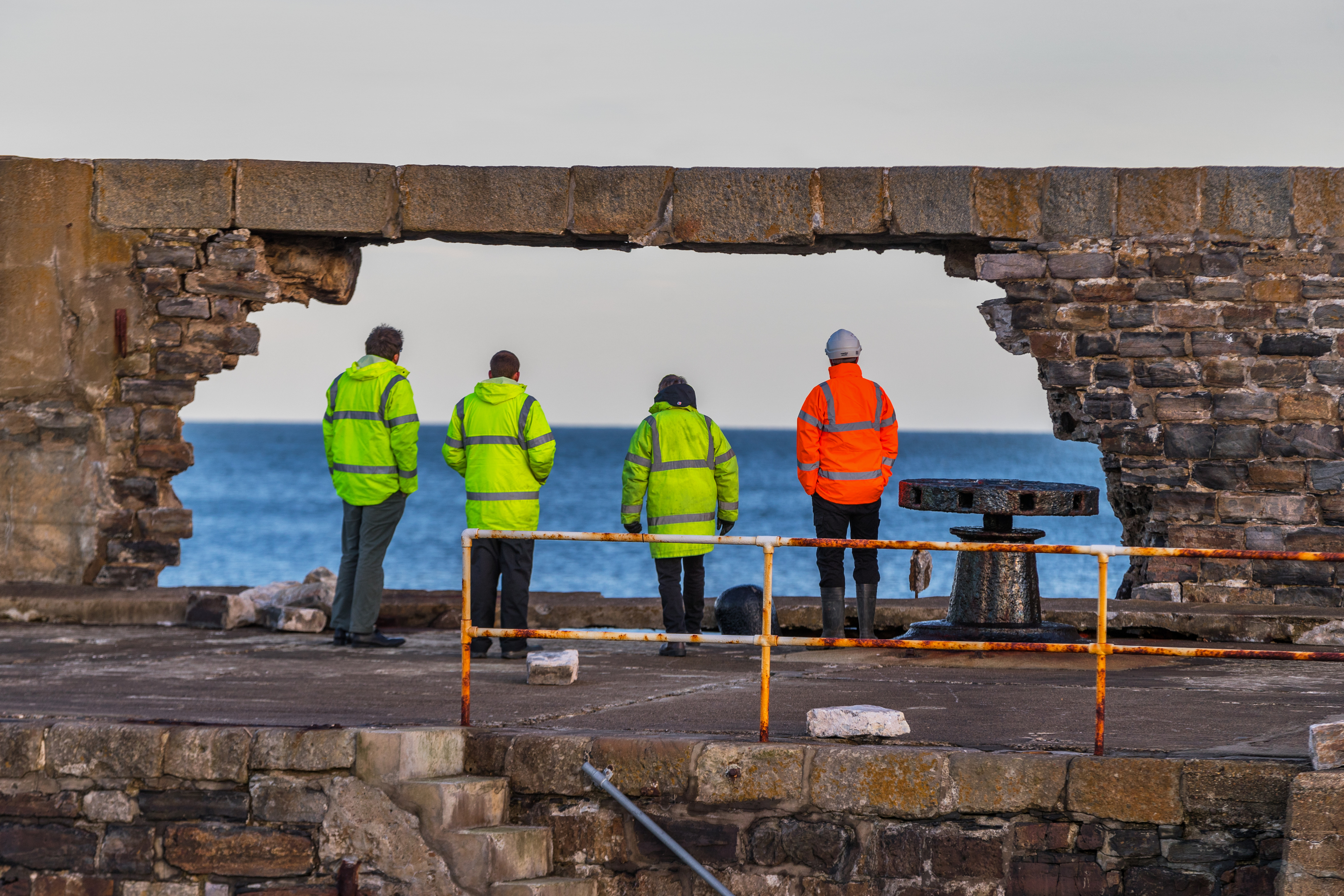 Moray council engineers inspected the damage yesterday