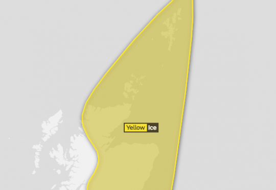 Met Office issue yellow weather warning for north of Scotland