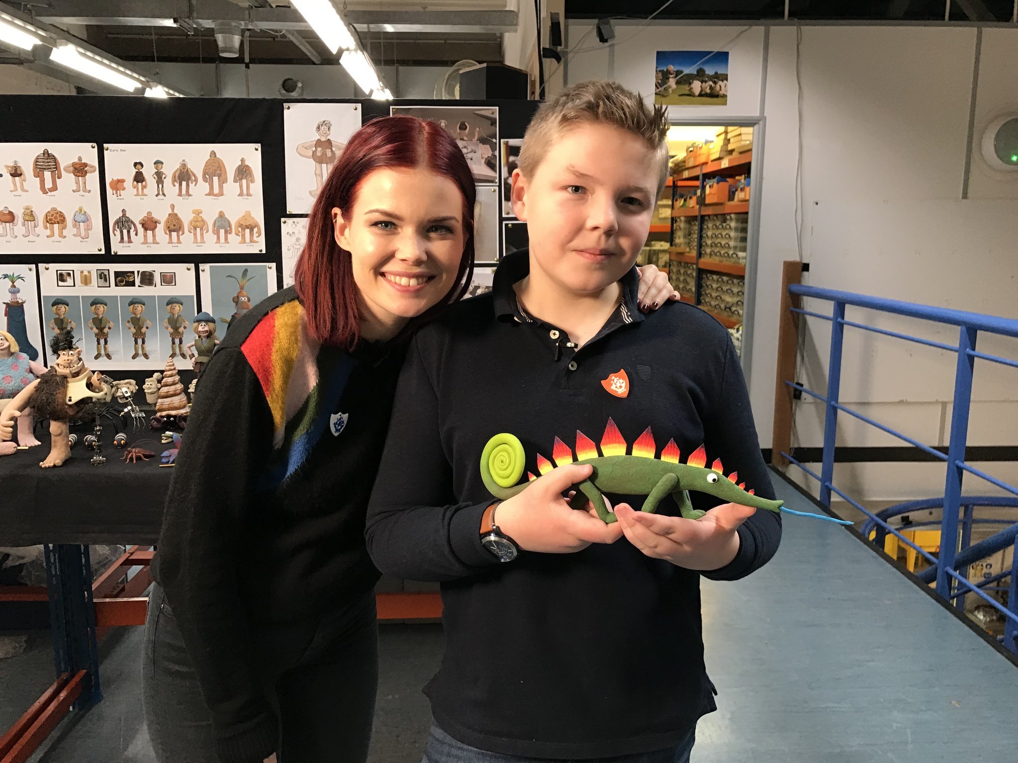 Blue Peter host Lindsey Russell with Moray youngster Rory Milne
