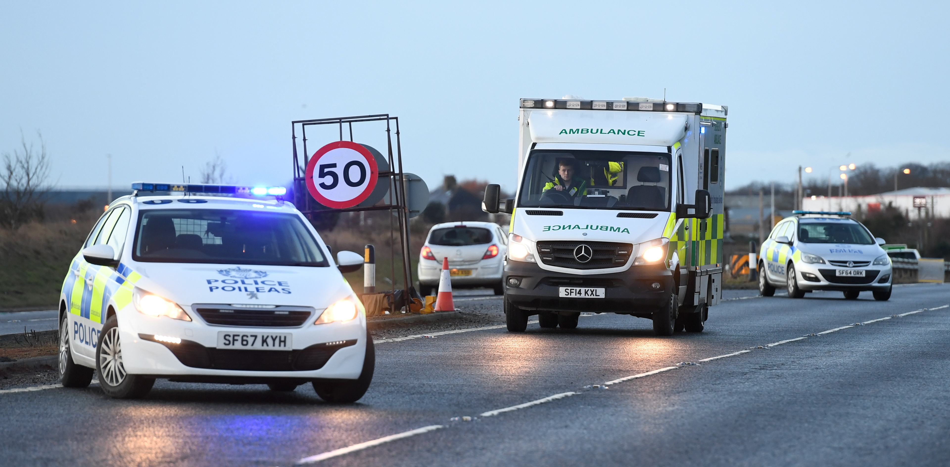 The scene earlier today on the A90.
Picture by Chris Sumner.