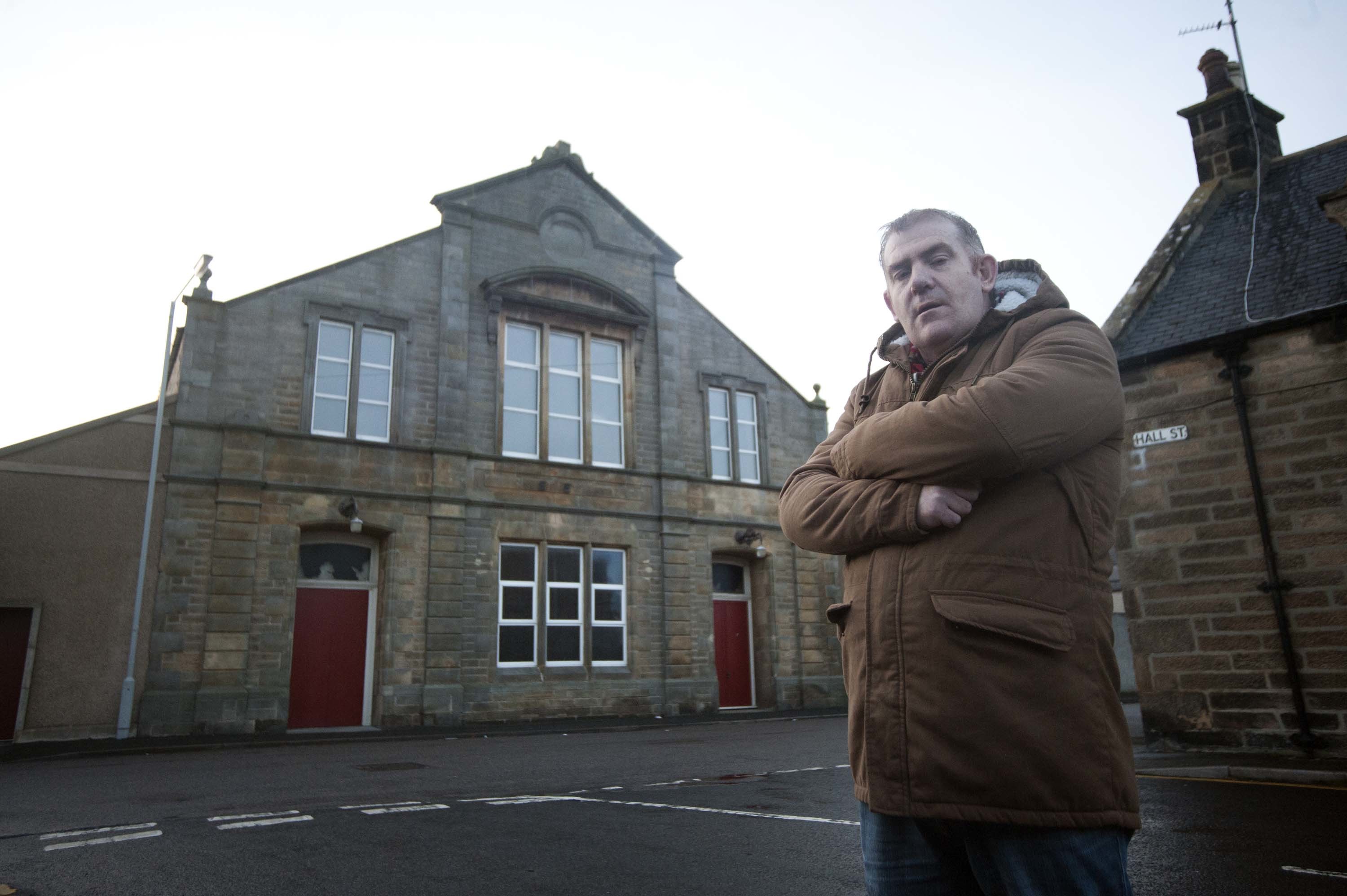 Buckie Community Theatre director Glen Campbell outside the Fisherman's Hall.