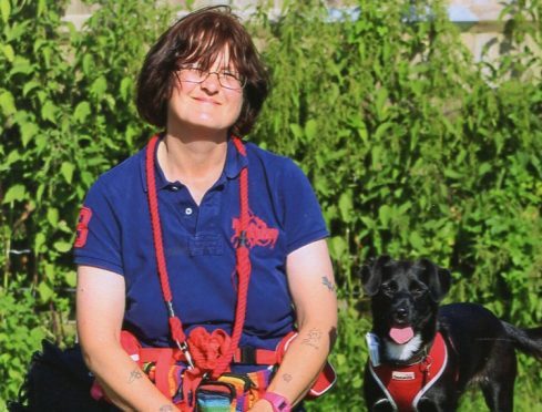 Missing woman Helen Slaughter with her dog Ethel