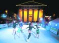 Kids from Caledonia ice skating club perform at Elgin Ice Festival on the outdoor ice ring to mark the end of the festival.