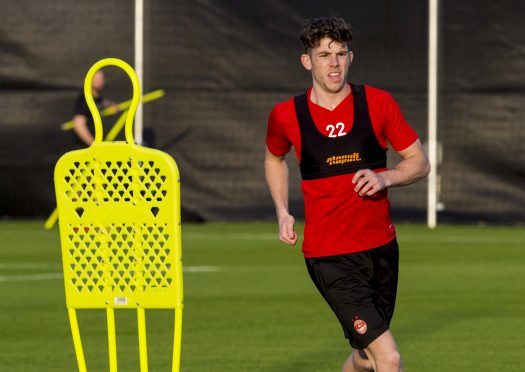 Ryan Christie in action at the Dons' training camp in Dubai