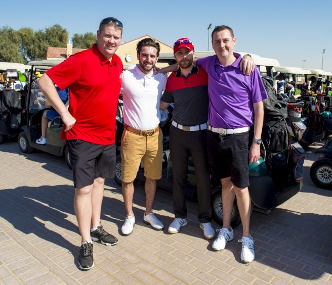 Aberdeen captain Graeme Shinnie (2nd from left) ahead of the club's golf day