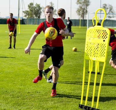 Aberdeen's Gary Mackay-Steven trains in Dubai