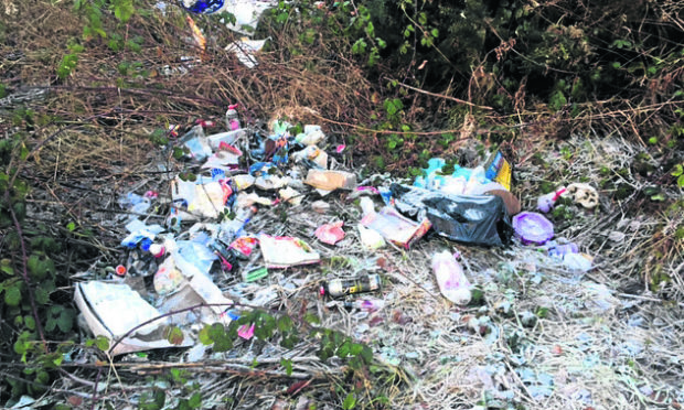 Mess left at Cradlehall Court, Inverness in January 2018.