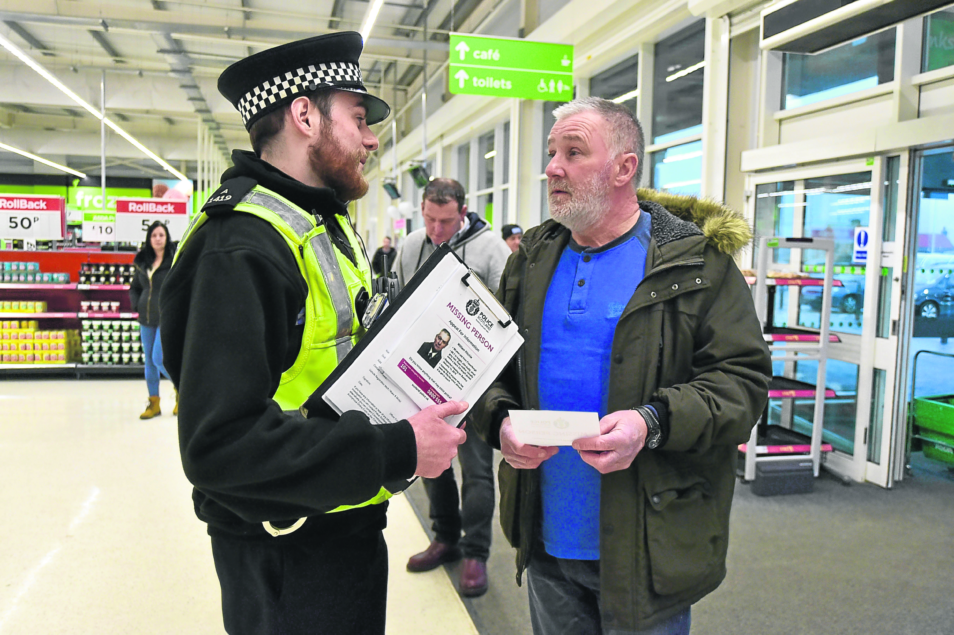 Police issued leaflets to shoppers at Asda in Fraserburgh