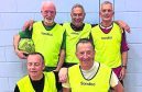 Oldest five-a-side football team. 
L to R back row  Derek Dodds, Alistair Norrie, Frank Gaskell. Front two: Brian Colgan left and Robert MacDonald right
