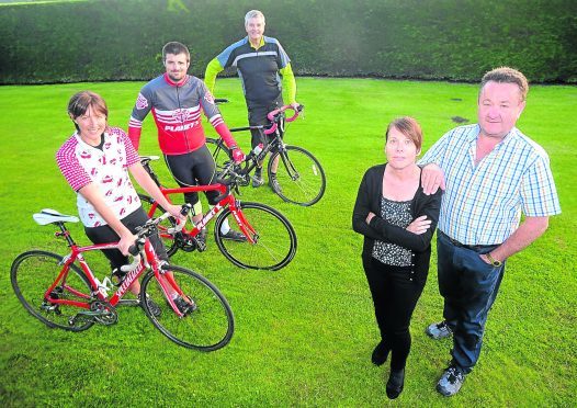 In photo from the left, Roberta Walker, Shaun Kerr, Ian Walker,  Sandra McKandie and  Gordon McKandie.