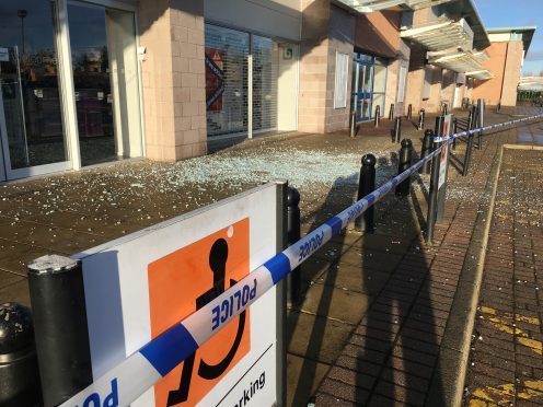 The broken glass at Inshes Retail Park